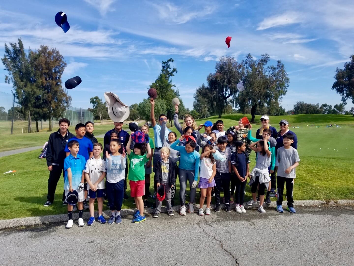 A camp group on the course at the end of the week